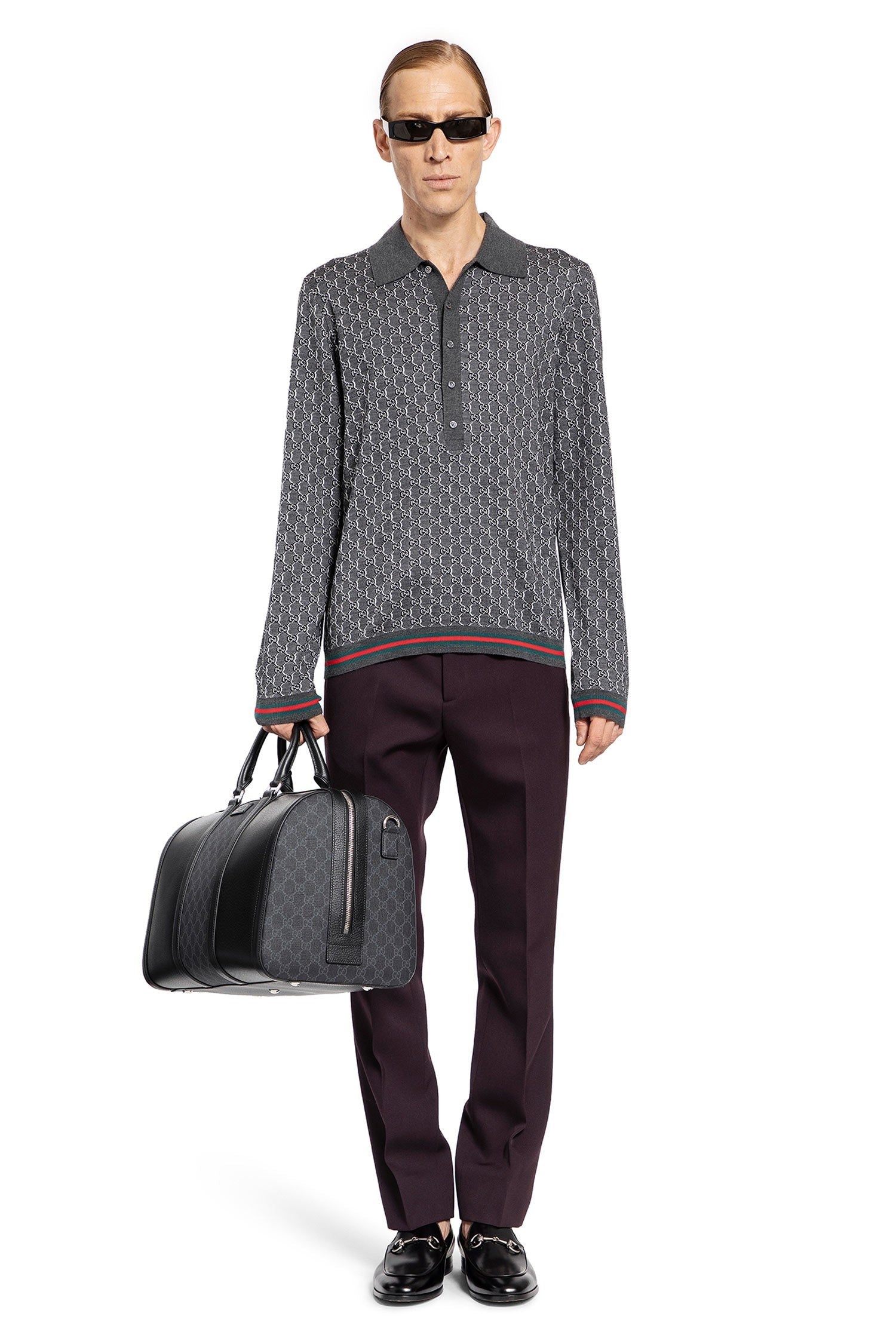 Wool Silk Gg Shadow Polo Shirt