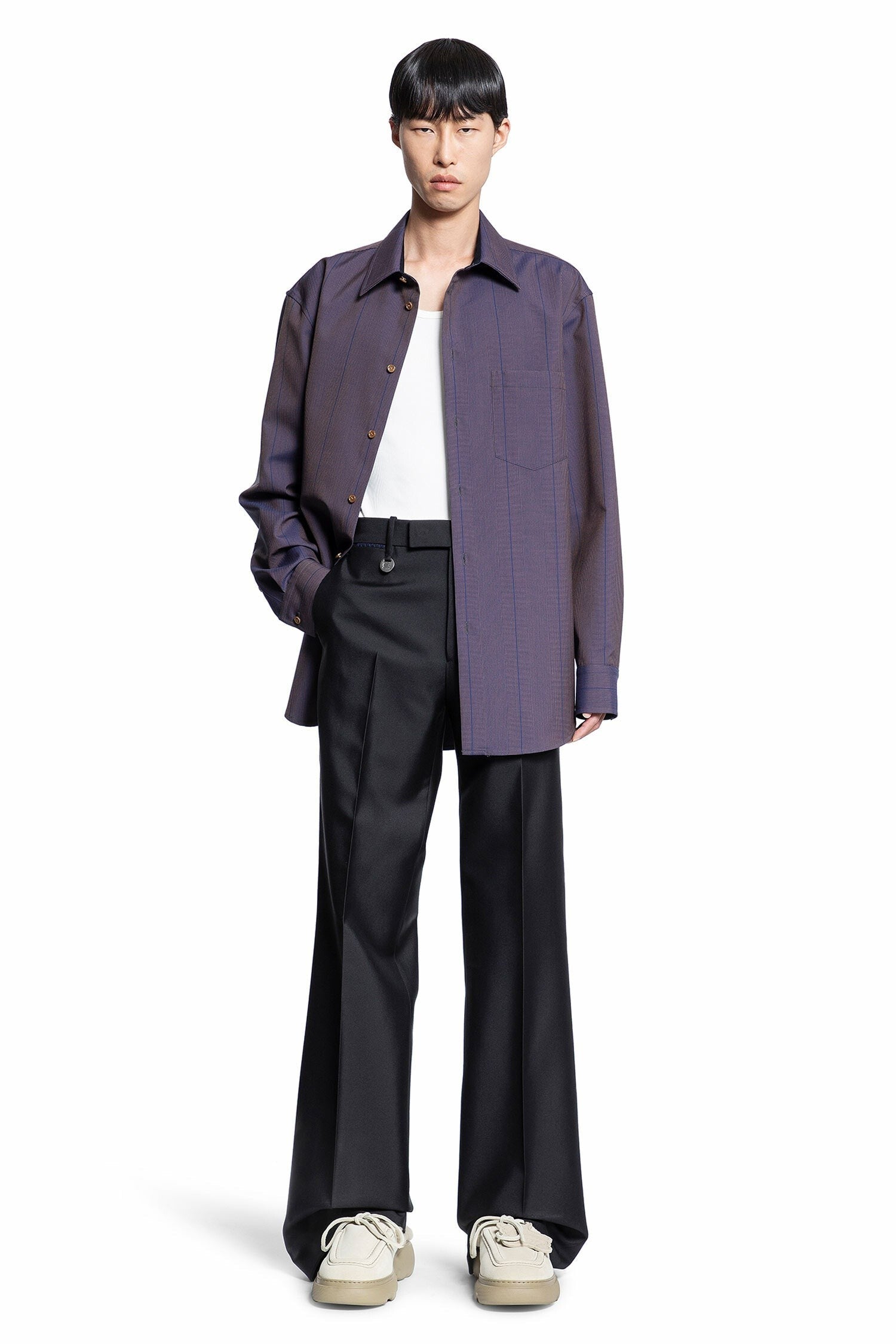 Wool Silk Tailored Trousers