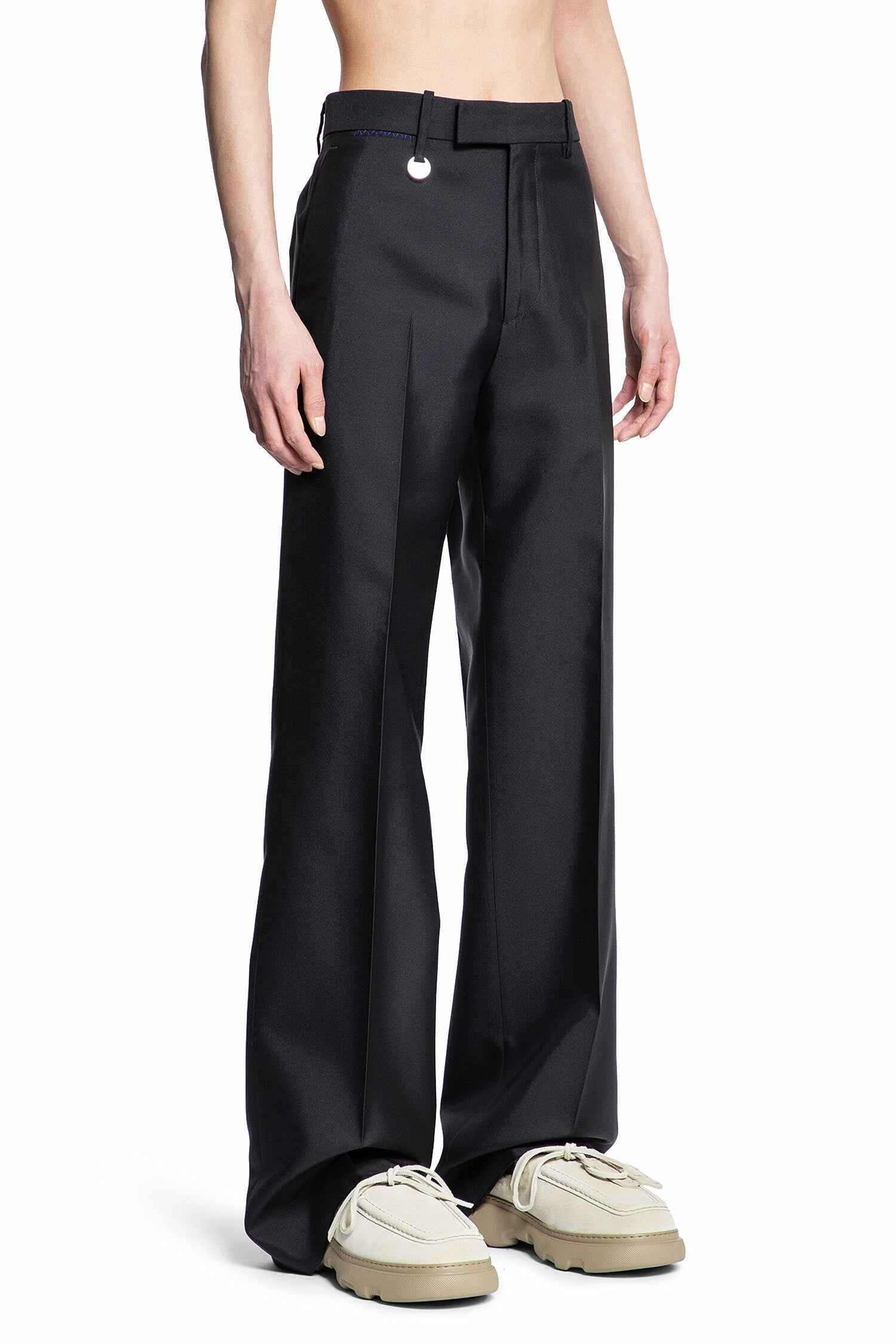 Wool Silk Tailored Trousers