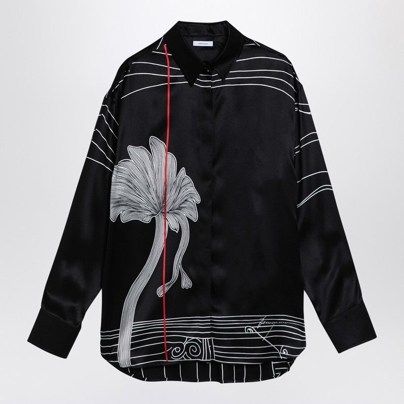 Ferragamo Black silk satin shirt
