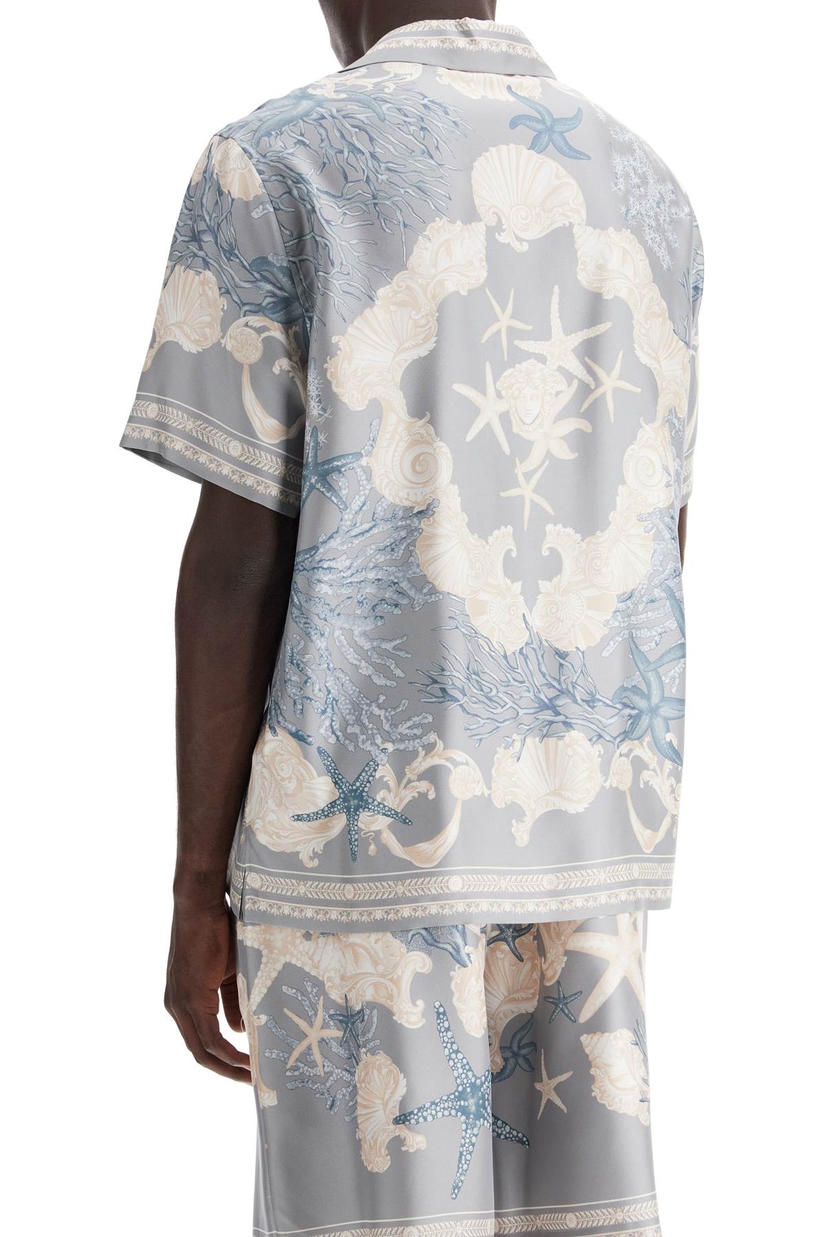 Versace baroque printed silk bowling shirt set for the