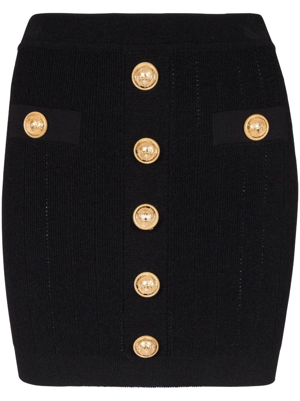 Balmain Button-detail knitted miniskirt