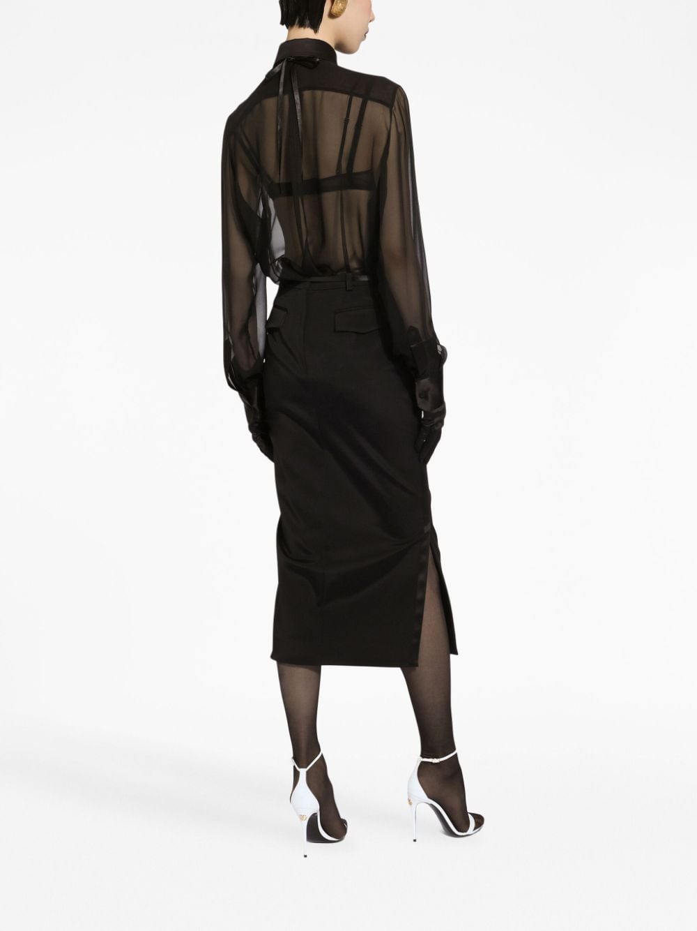 Dolce & Gabbana Silk chiffon shirt with satin details