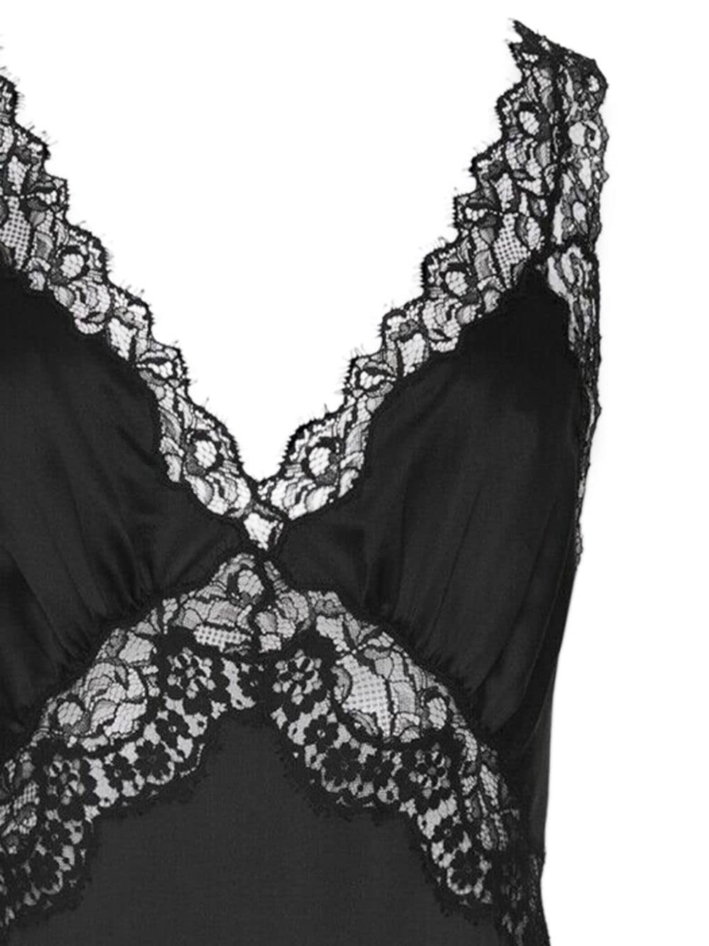 Saint Laurent lace-panel midi dress