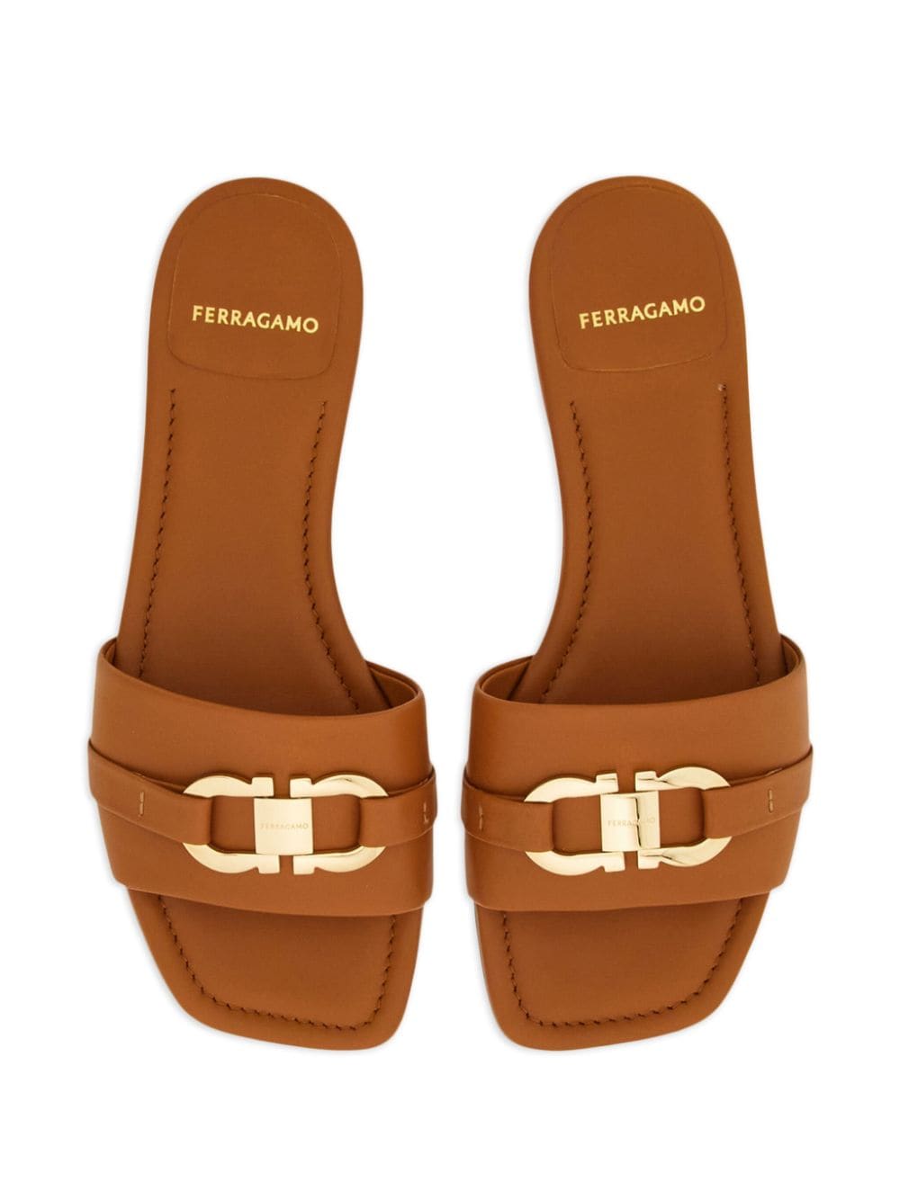 Ferragamo 40mm Gancini-buckle Leather Slides
