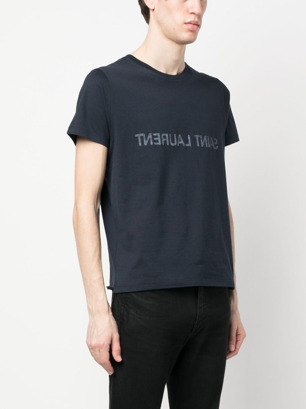 Saint Laurent Reverse logo-print cotton T-shirt