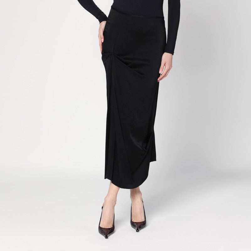 Victoria Beckham Black midi skirt with draping