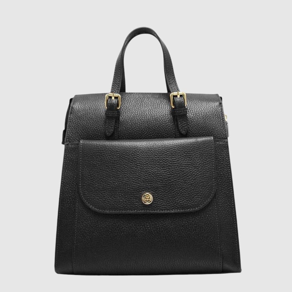 The Trend Elisabetta Leather Backpack — Black