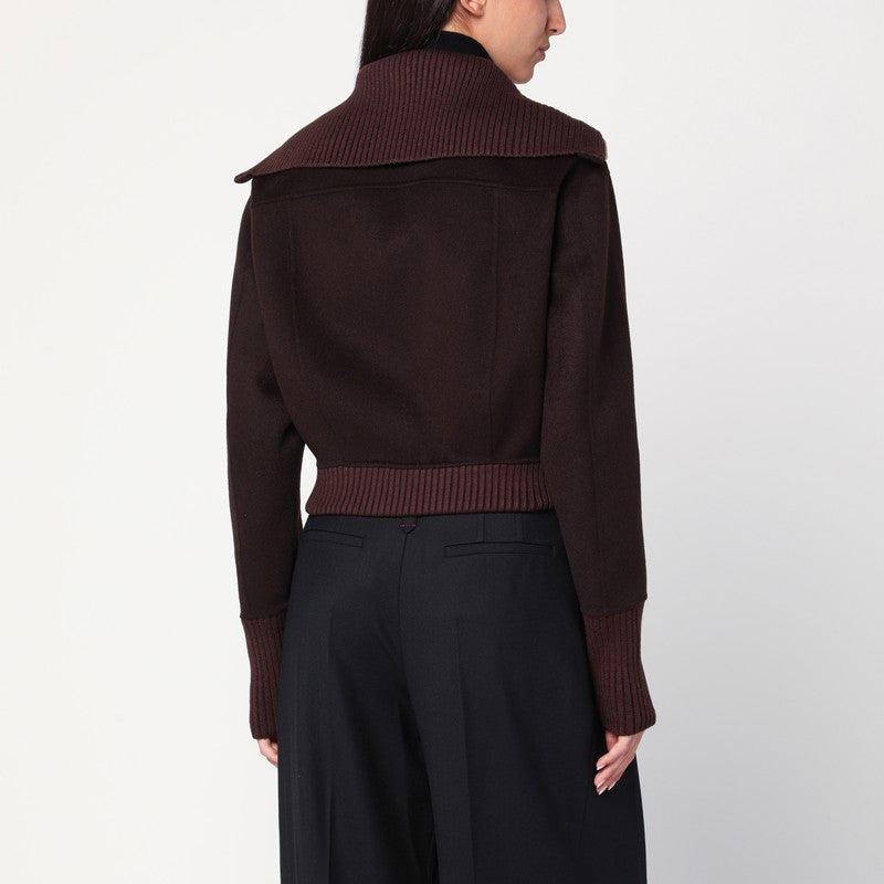 Victoria Beckham Brown zip-up cardigan