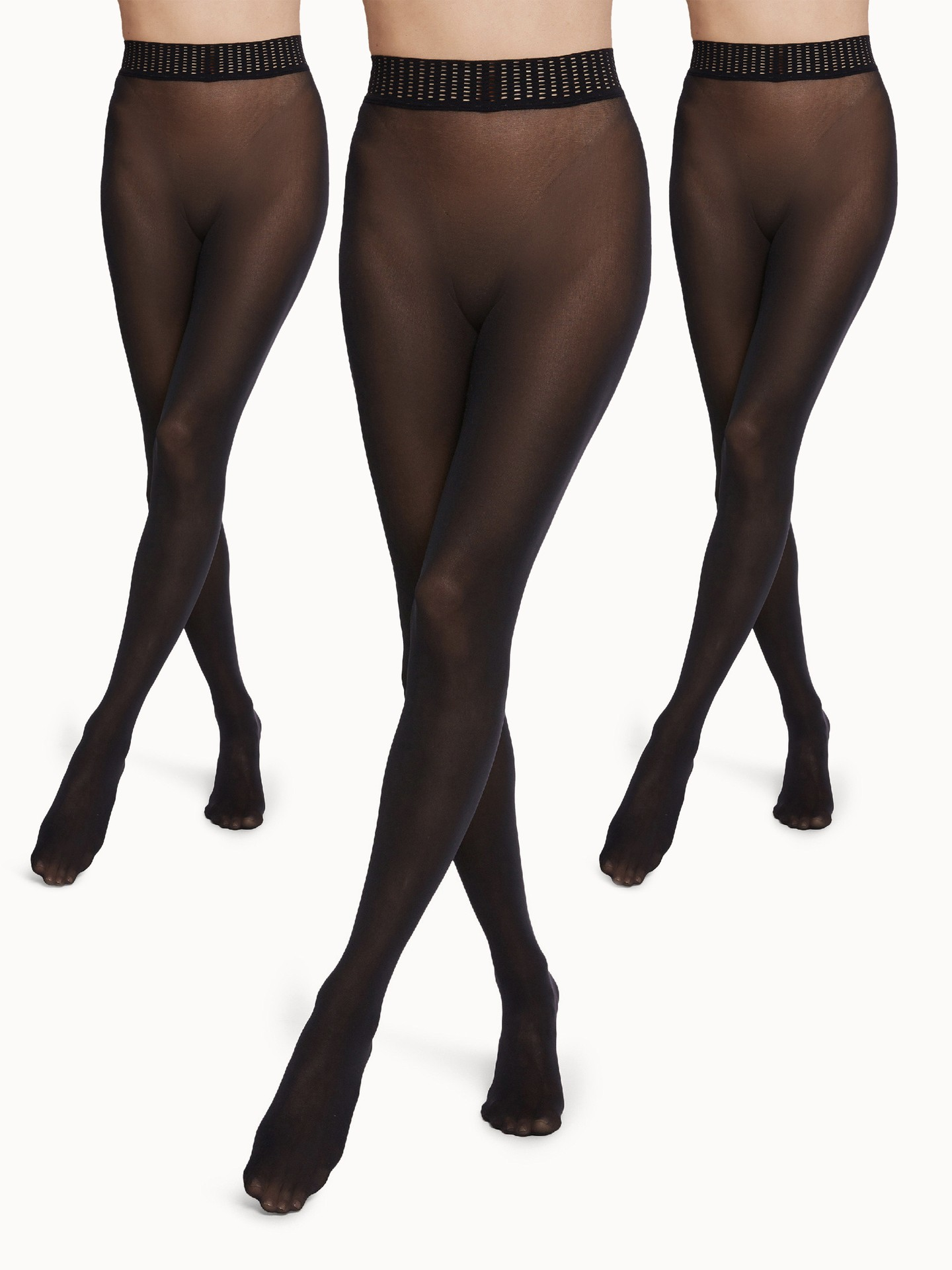 Wolford Fatal 50 Seamless Tights 3 Pack — Black