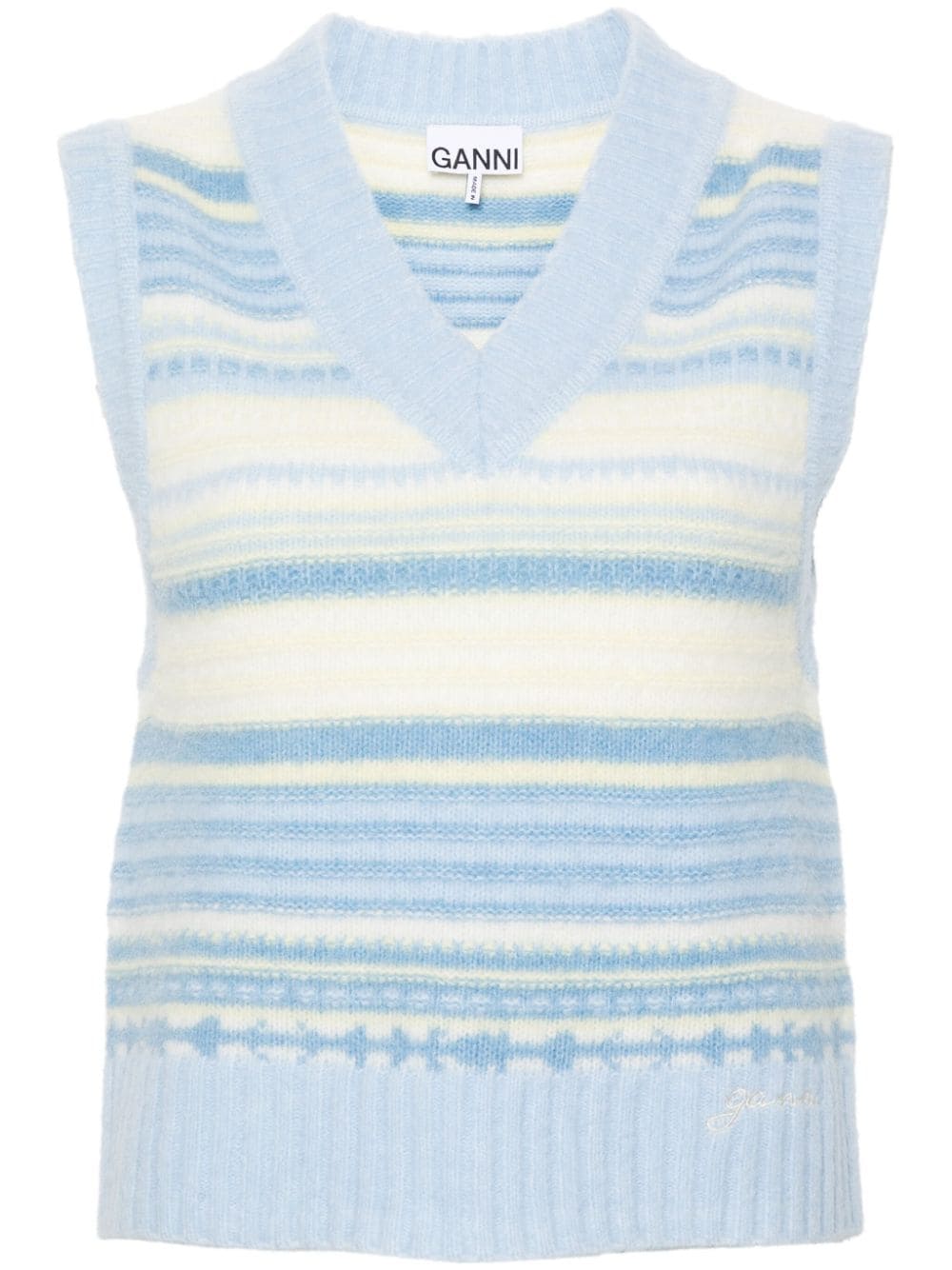 Ganni Striped sleeveless top