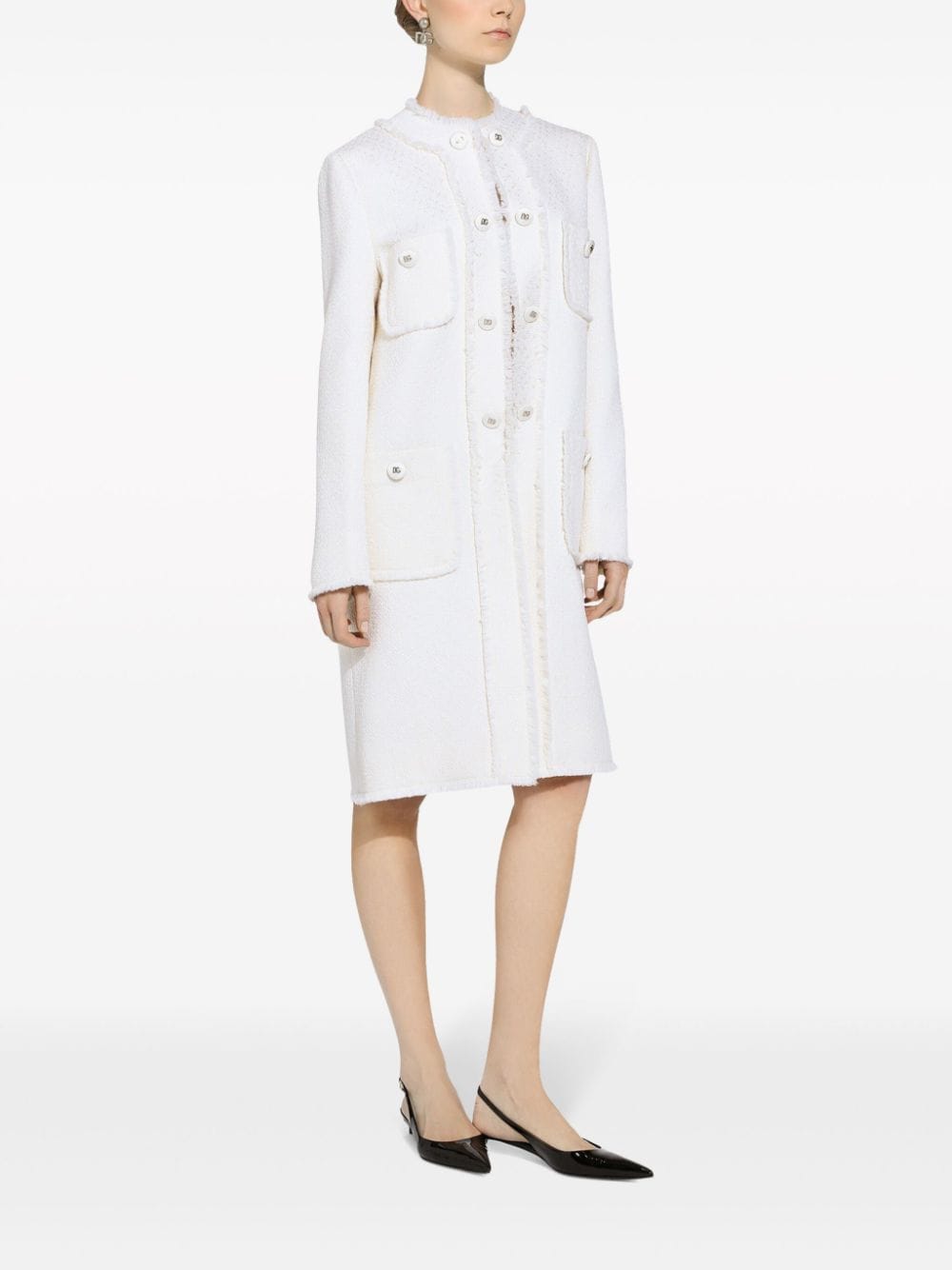 Dolce & Gabbana Single-breasted raschel tweed coat