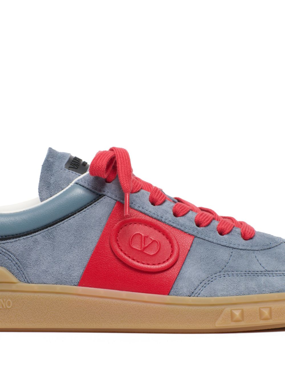 Valentino Garavani Upvillage Low Top Sneaker In Split Leather And Calfskin Nappa Leather