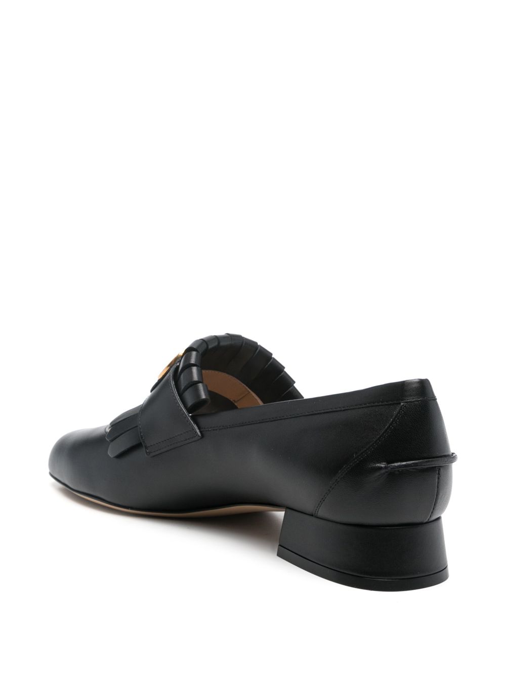Valentino Garavani Vlogo Signature Calfskin Fringe Sabot Moccasin 25mm