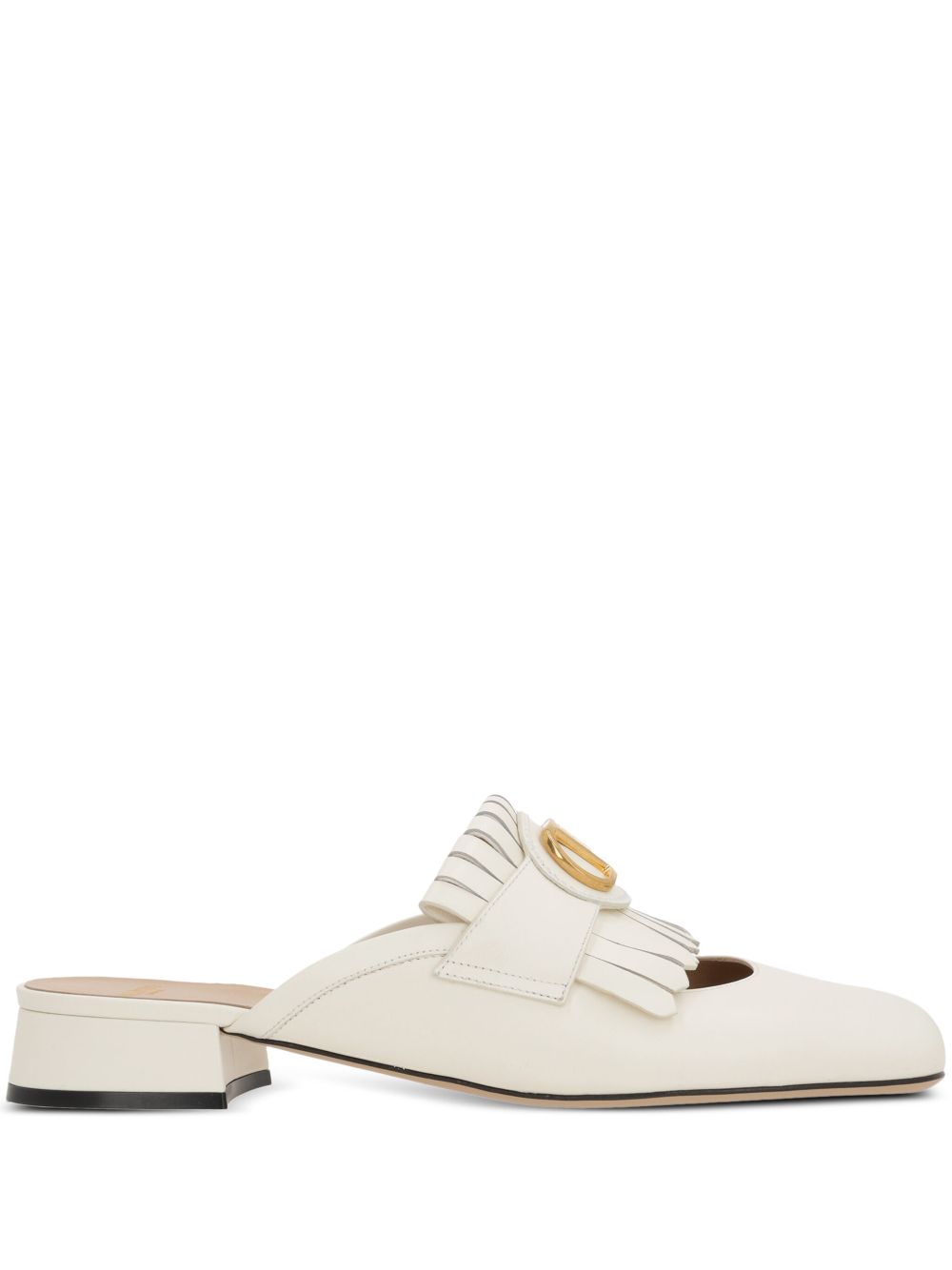 Valentino Garavani Vlogo Signature Calfskin Fringe Sabot Moccasin 25mm