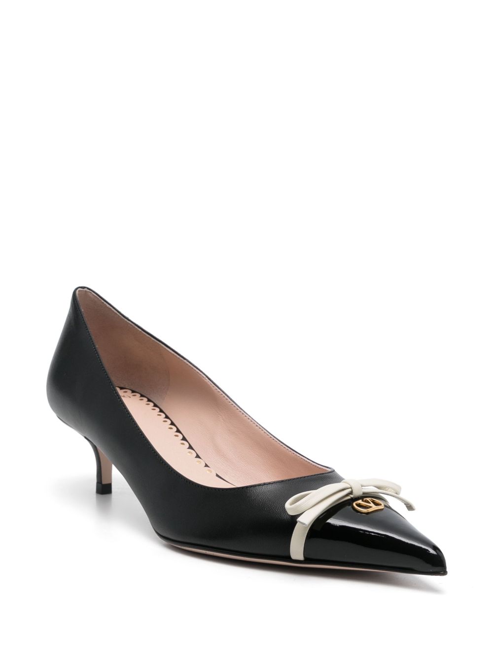 Valentino Garavani Bepointy Patent Leather and Kid Pumps 45mm