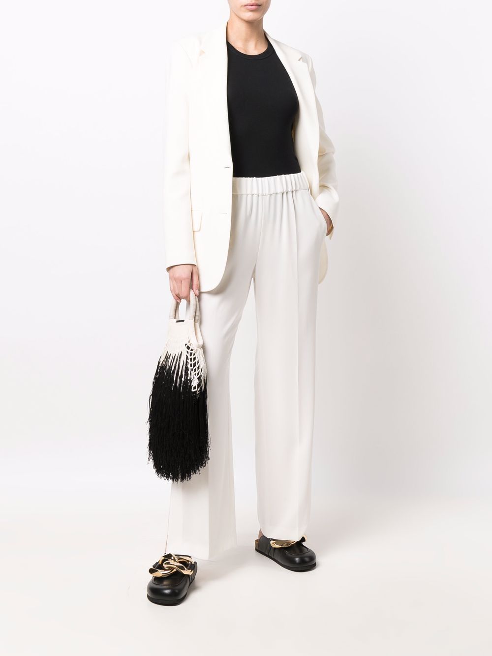 Alberto Biani White Cady Elasticated Trousers