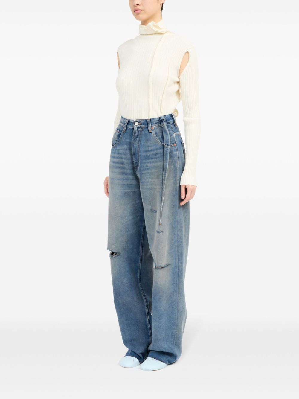 MM6 Maison Margiela flared jeans with folds