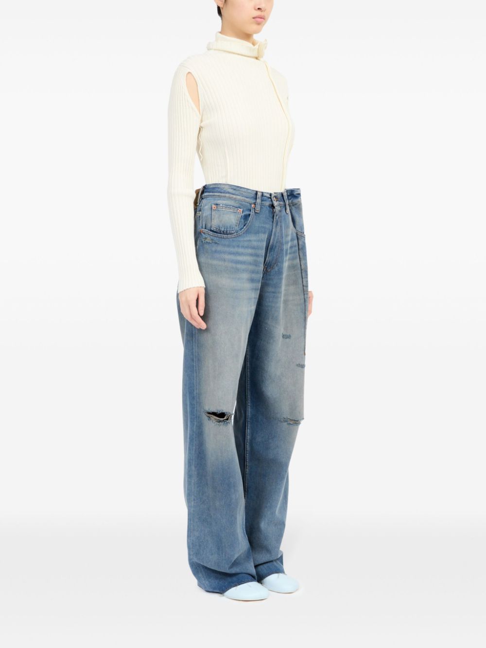 MM6 Maison Margiela flared jeans with folds