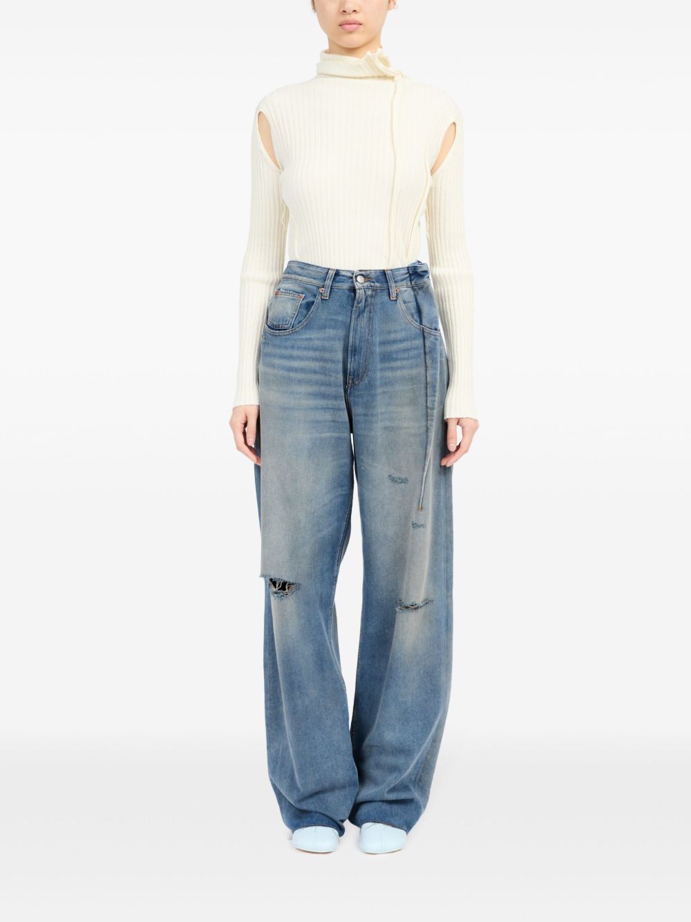 MM6 Maison Margiela flared jeans with folds