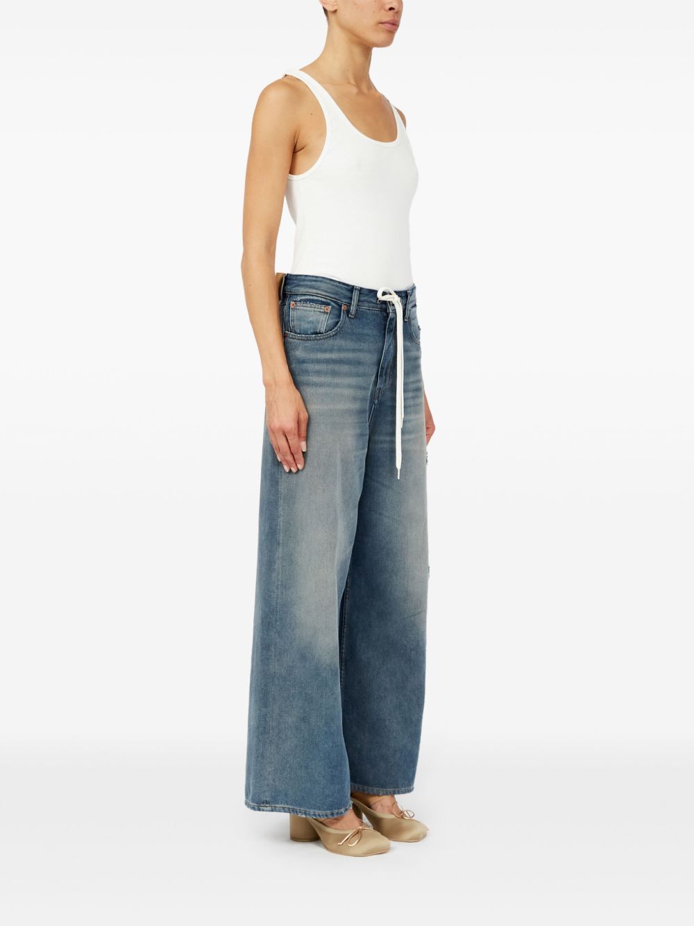 MM6 Maison Margiela Wide Leg Jeans With Drawstring