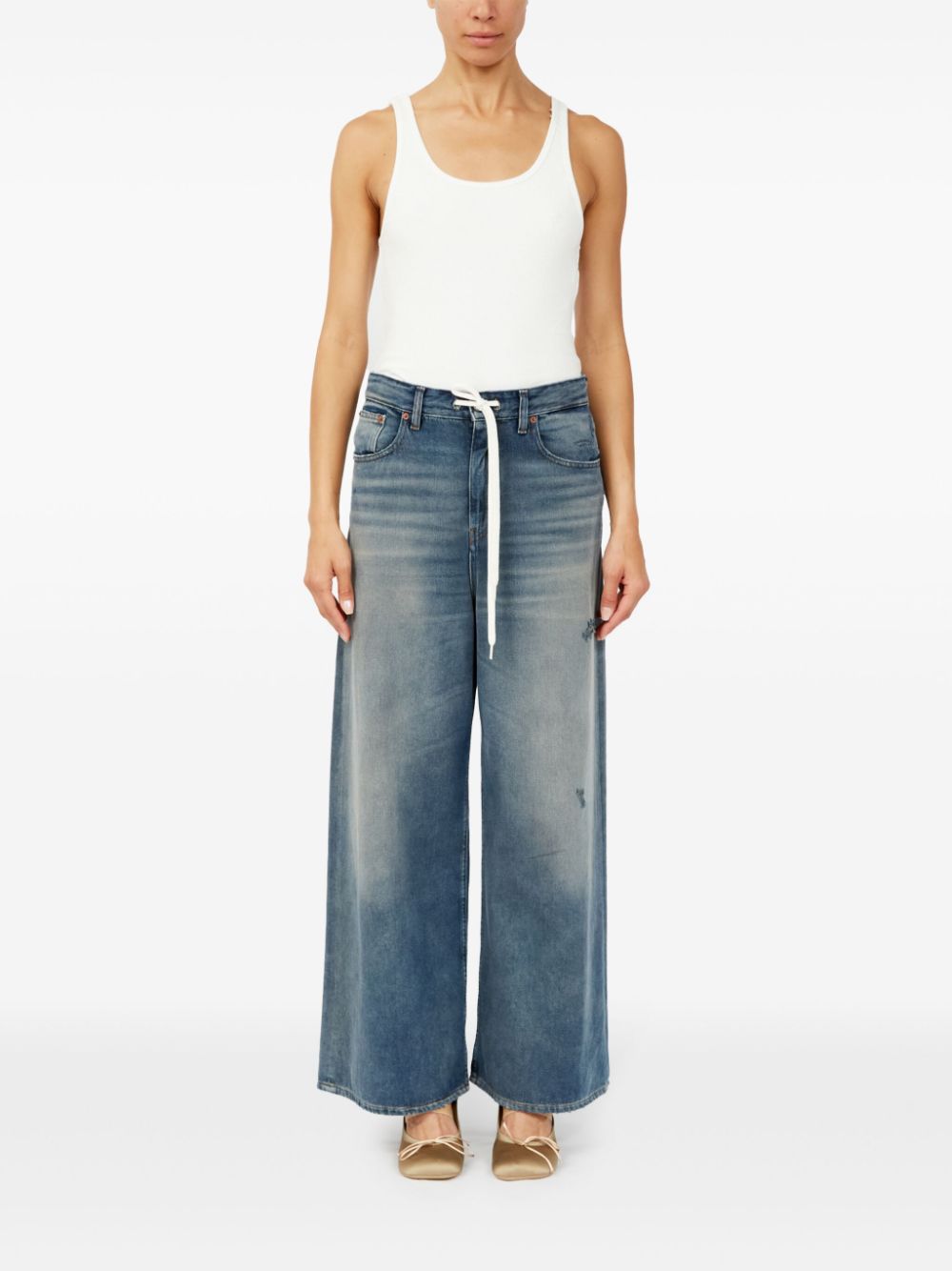 MM6 Maison Margiela Wide Leg Jeans With Drawstring