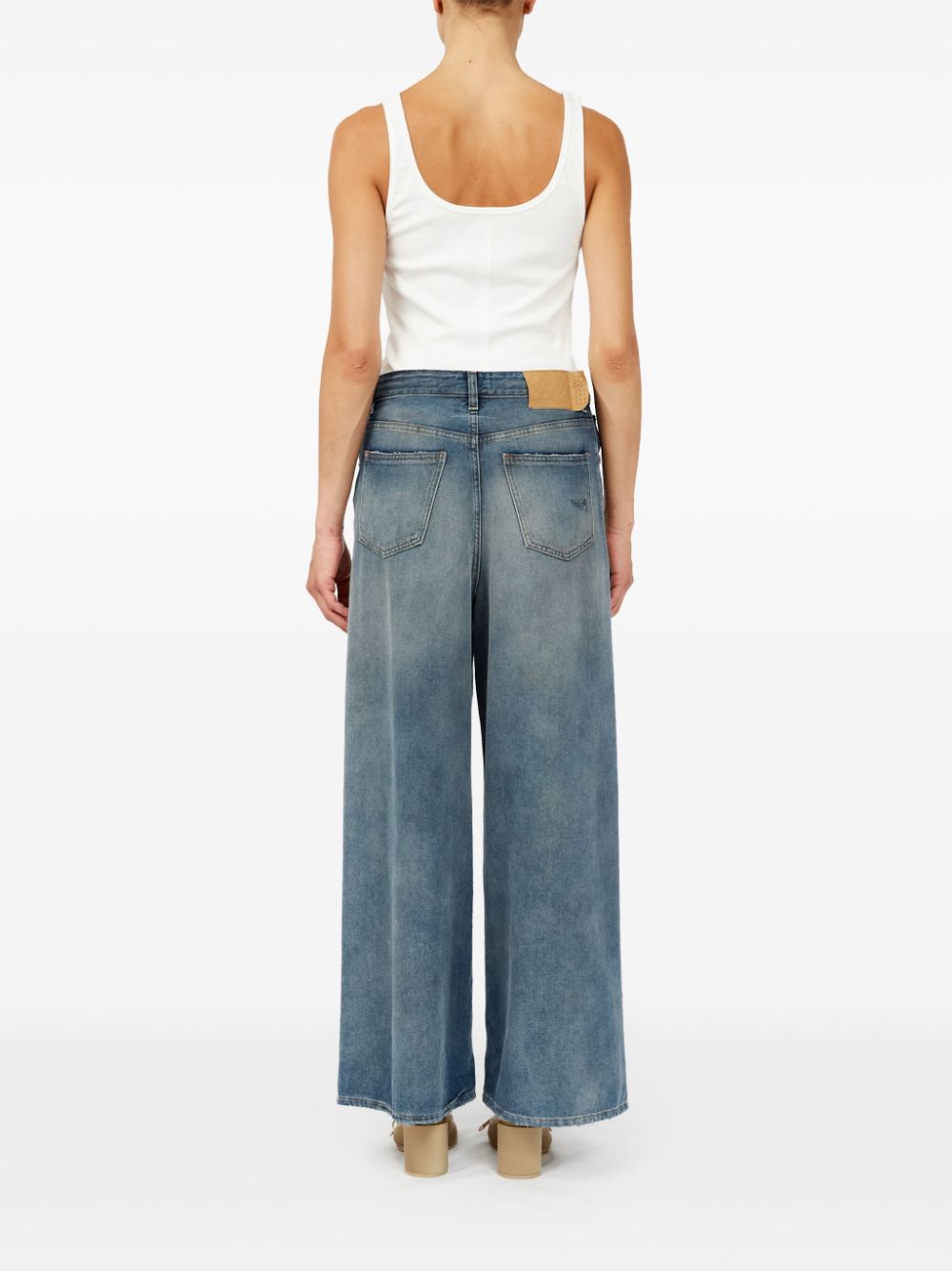 MM6 Maison Margiela Wide Leg Jeans With Drawstring