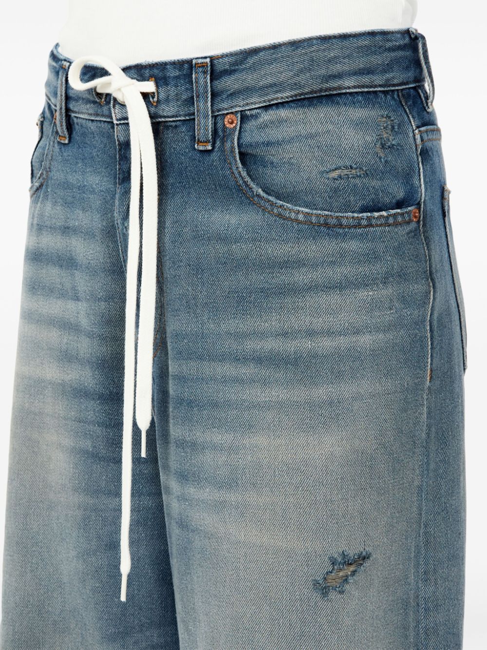 MM6 Maison Margiela Wide Leg Jeans With Drawstring