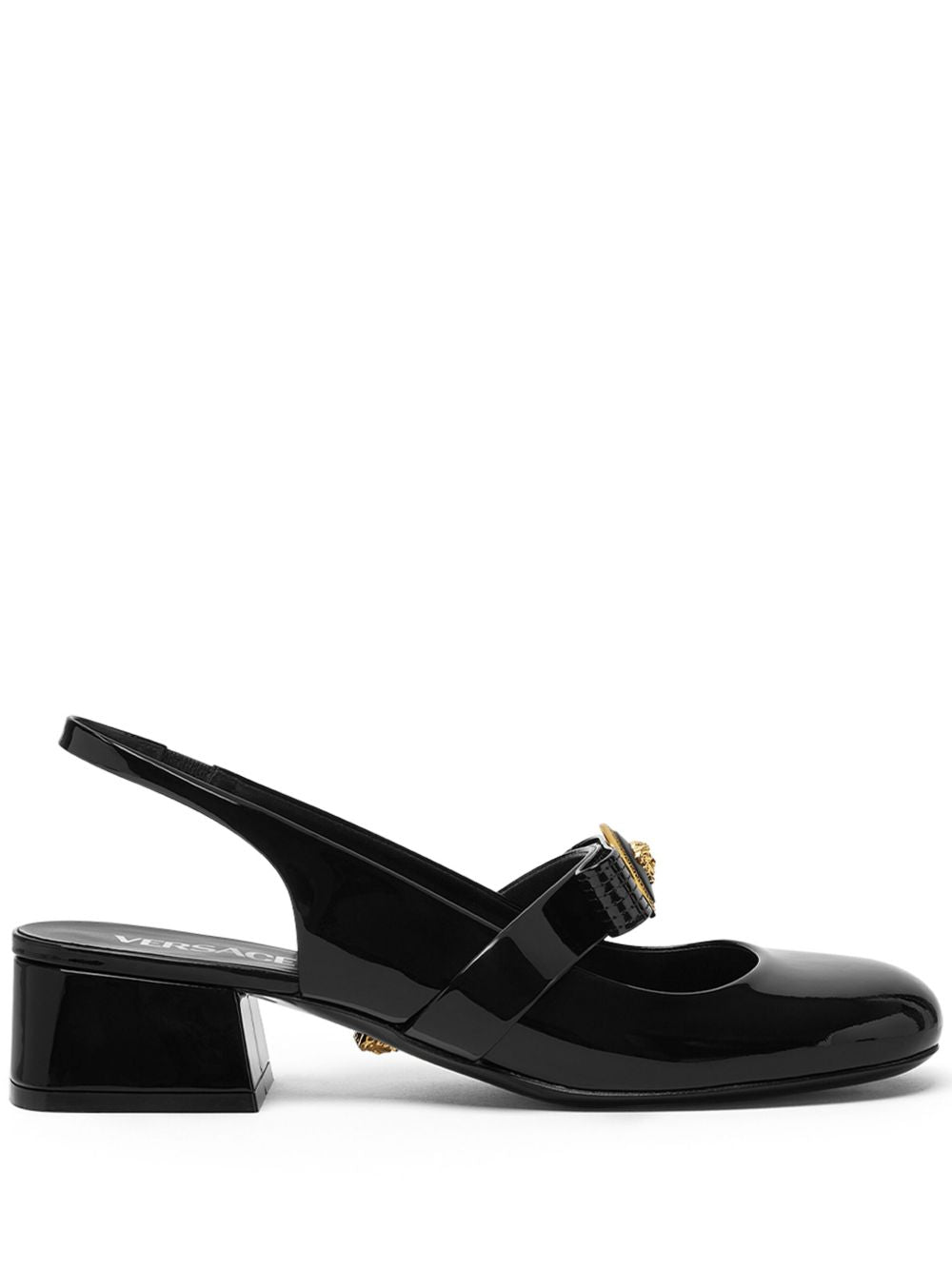 Versace Gianni Ribbon Patent Slingback Pumps 35 mm