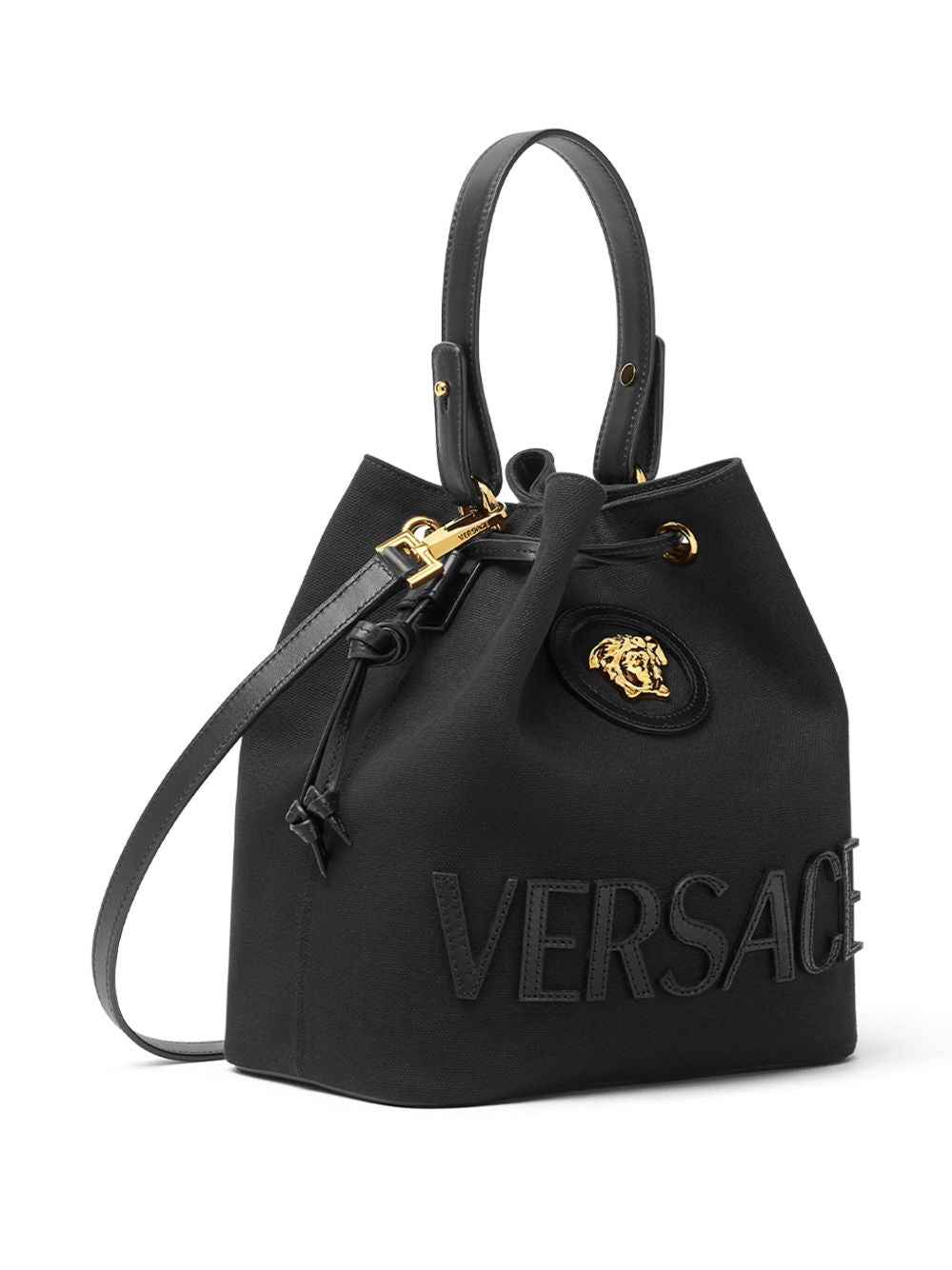 Versace La Medusa Canvas Bucket Bag