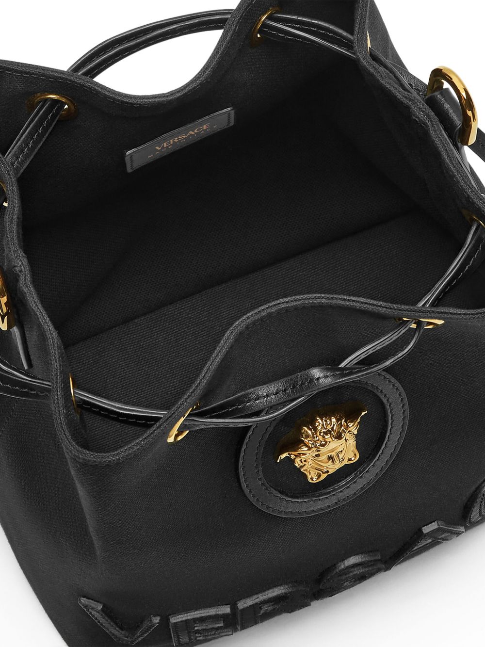 Versace La Medusa Canvas Bucket Bag