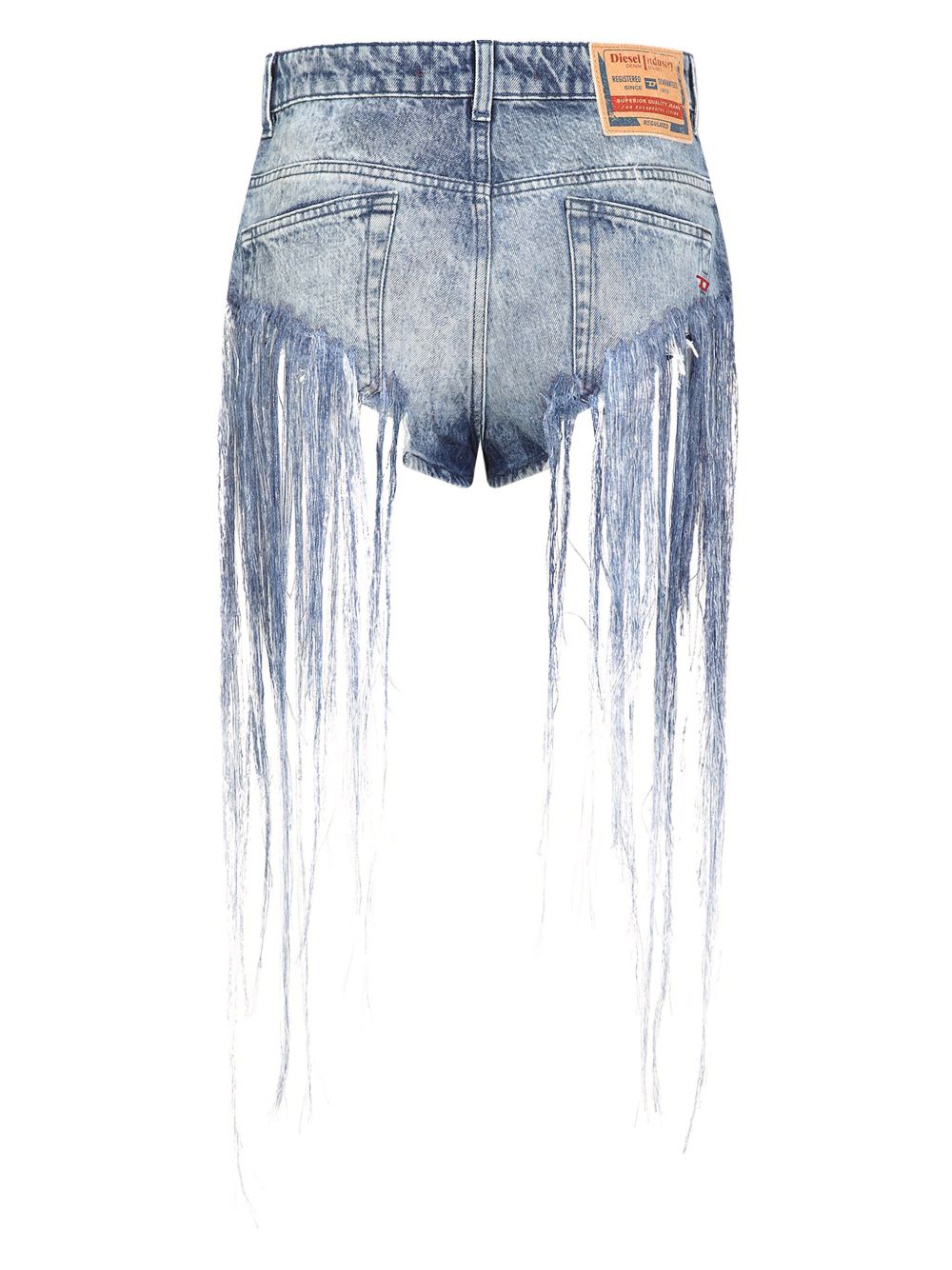 Diesel tassle denim shorts in blue