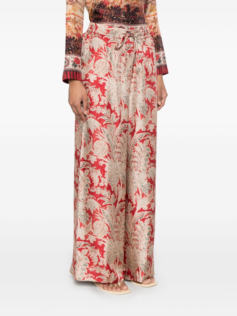 Pierre Louis Mascia Aloe silk palazzo pants