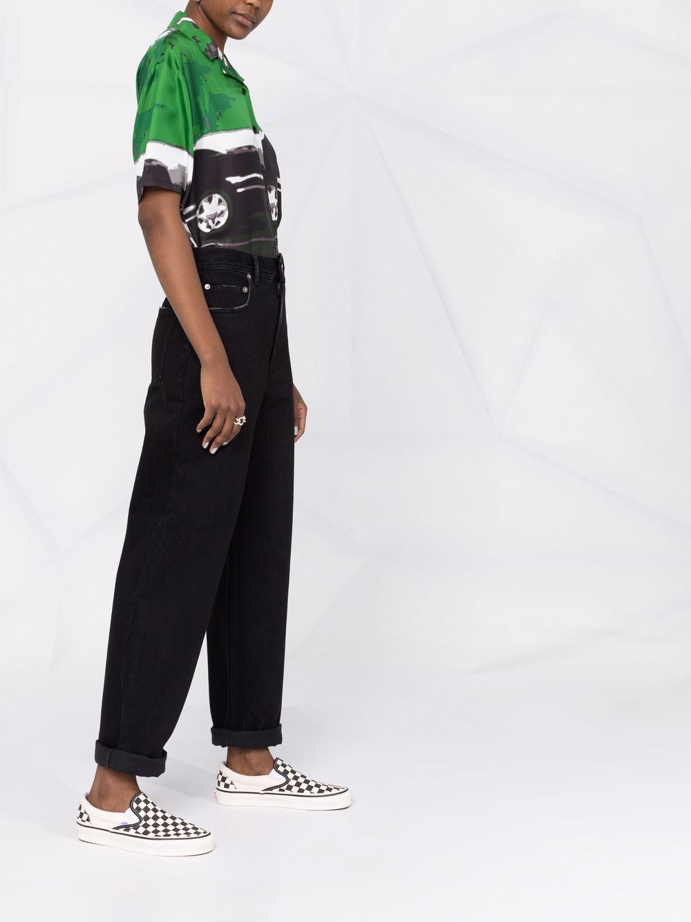 Golden Goose logo patch straight-leg trousers