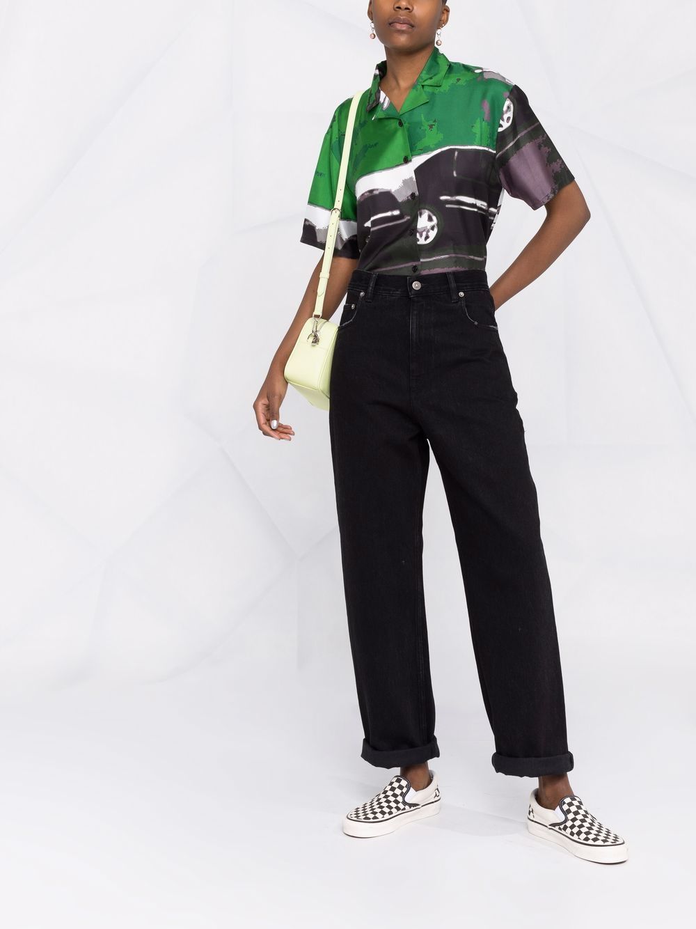 Golden Goose logo patch straight-leg trousers