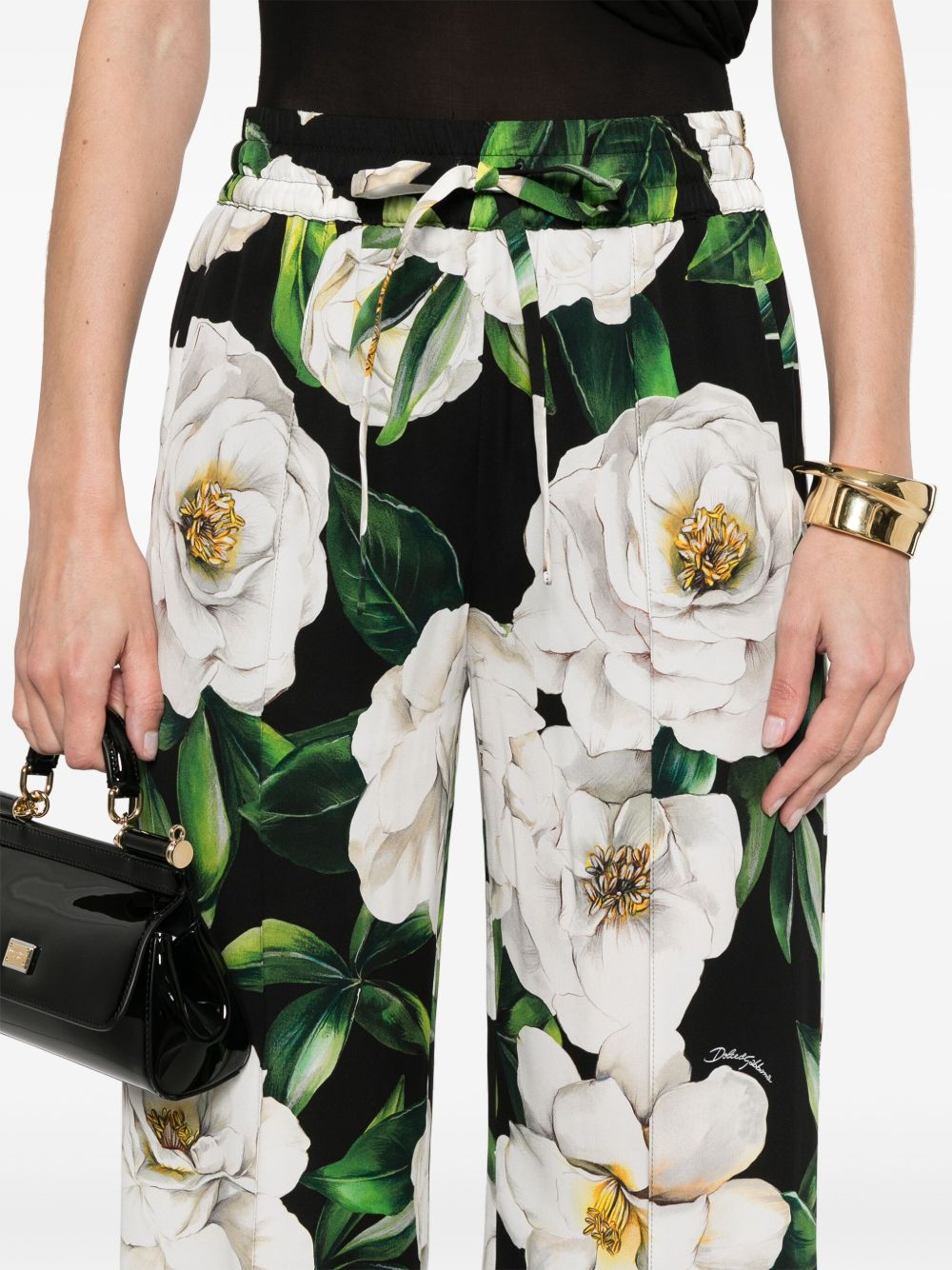 Dolce & Gabbana floral silk pants