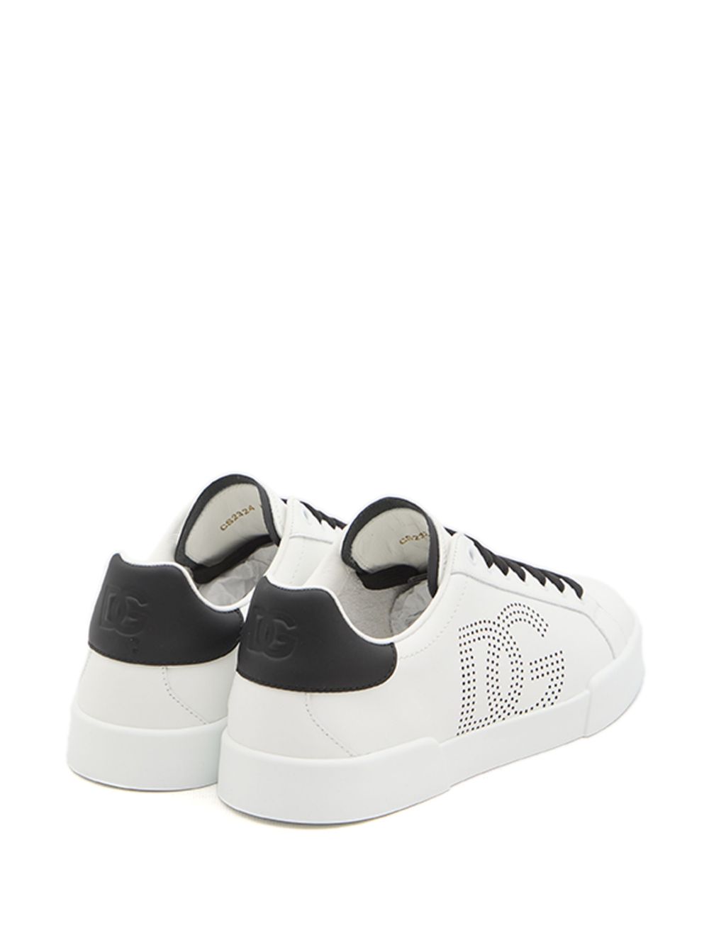 Dolce & Gabbana Portofino perforated-logo leather sneakers