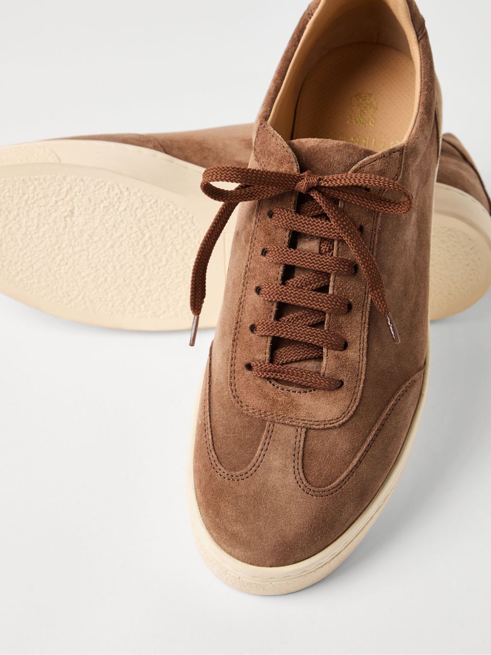 Brunello Cucinelli Washed suede sneakers with latex sole