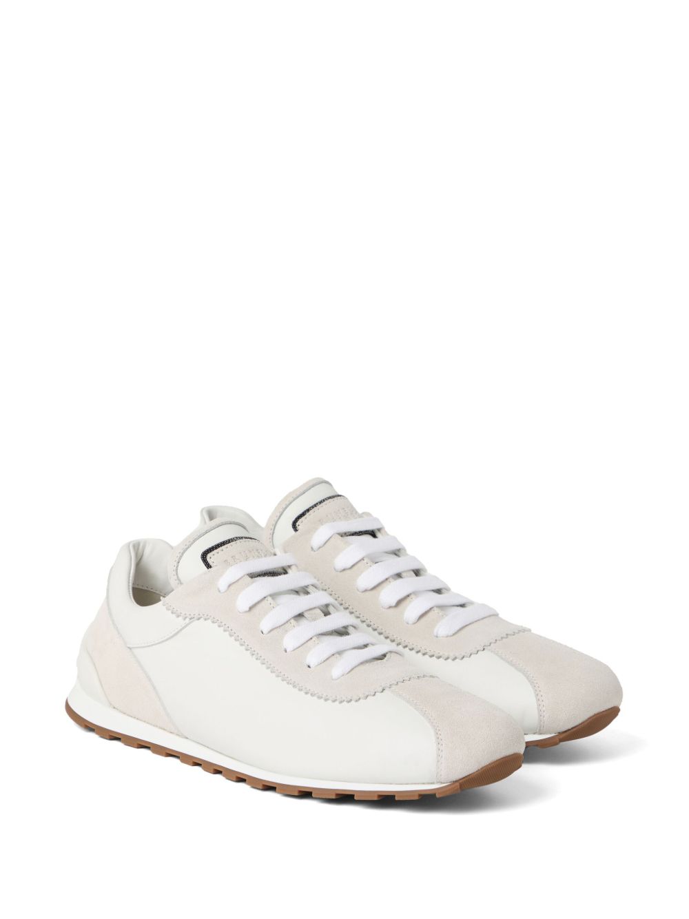 Brunello Cucinelli Suede and calfskin runners with monili