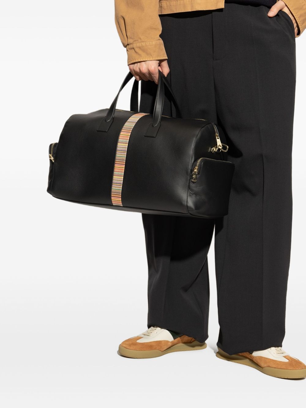 Paul Smith Leather 'Signature Stripe' Trim Holdall