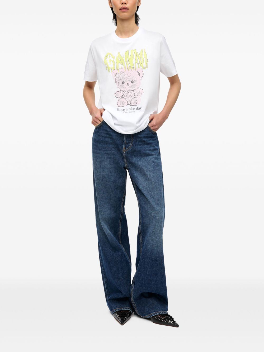GANNI T-shirts and Polos White