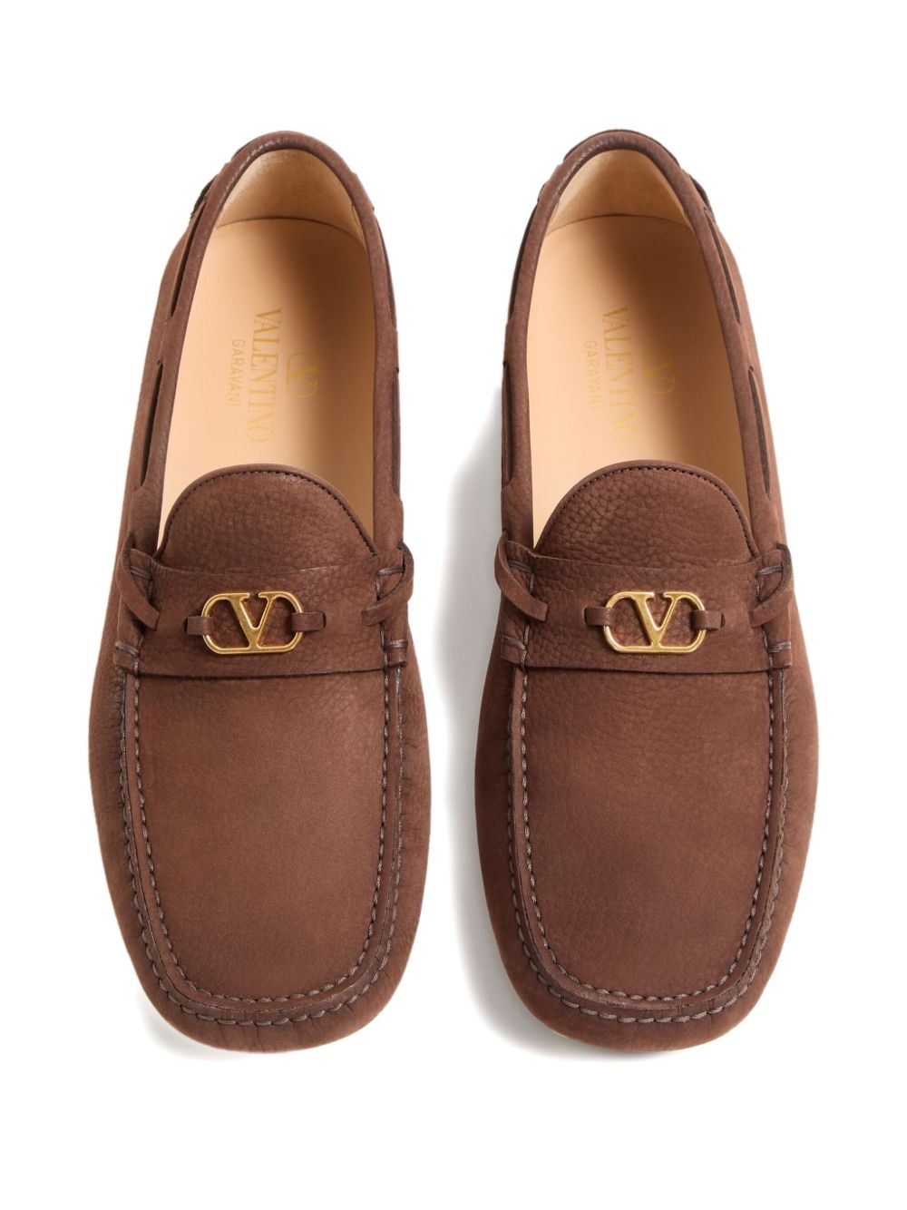 Valentino Garavani Fastaway Driver Moccasin In Deer Suede