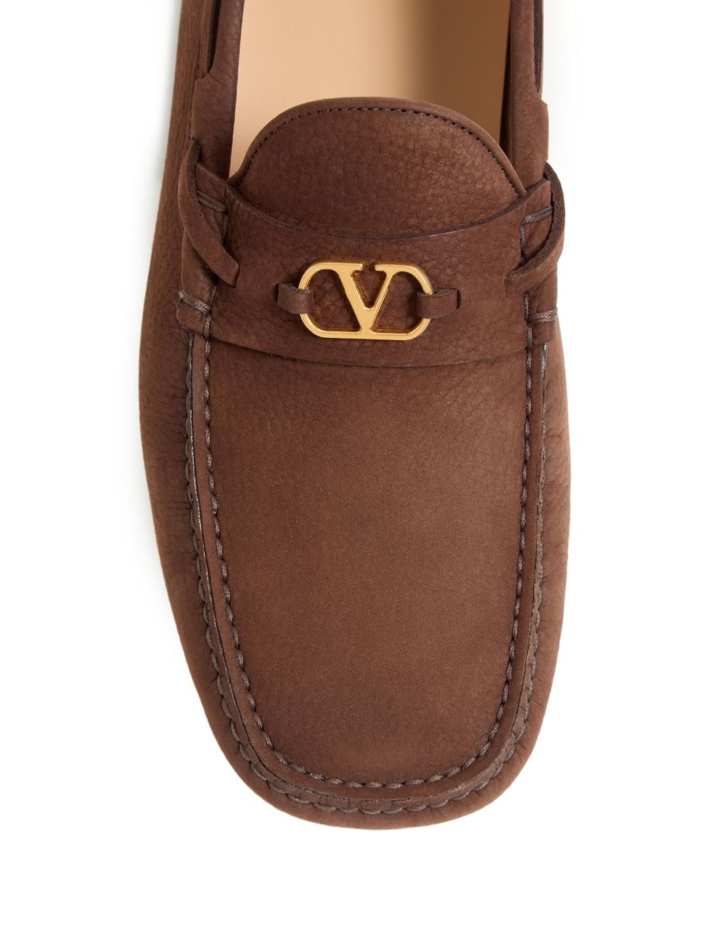 Valentino Garavani Fastaway Driver Moccasin In Deer Suede