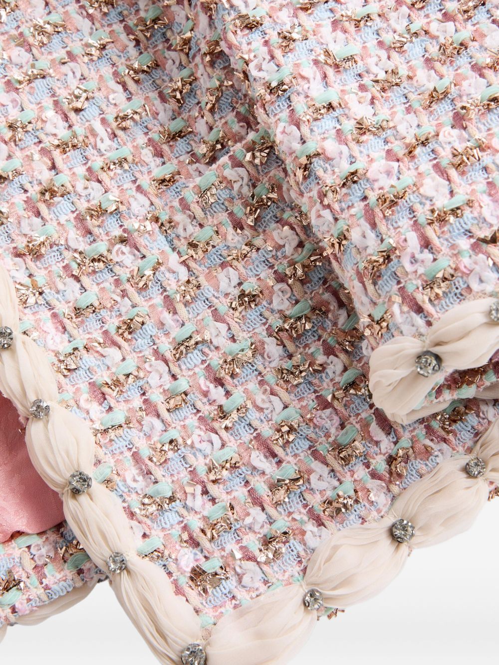 Valentino Embroidered Ribbon Tweed Jacket