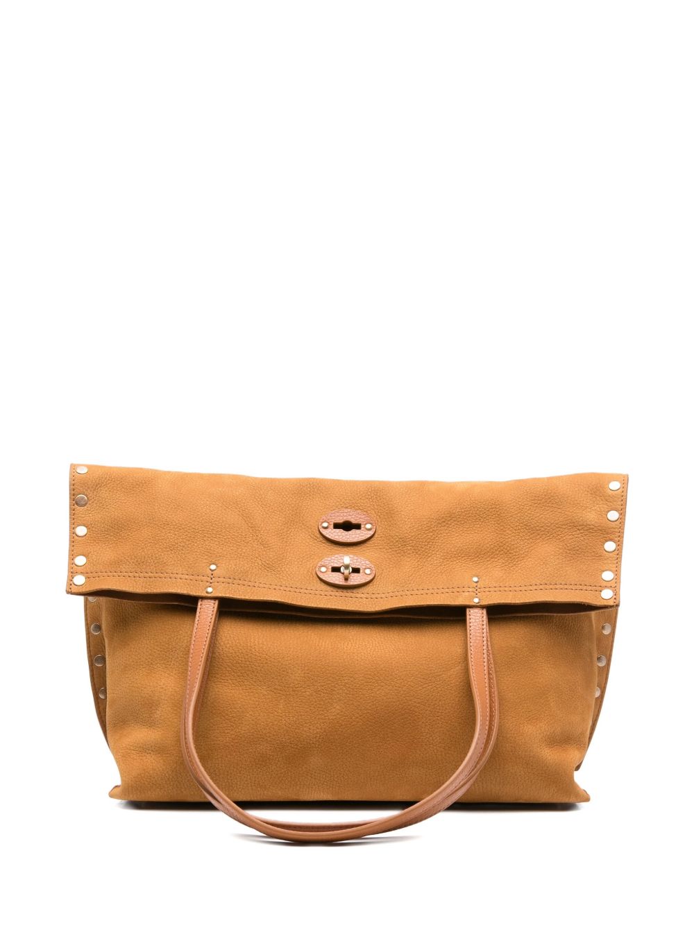 Zanellato studded foldover tote bag