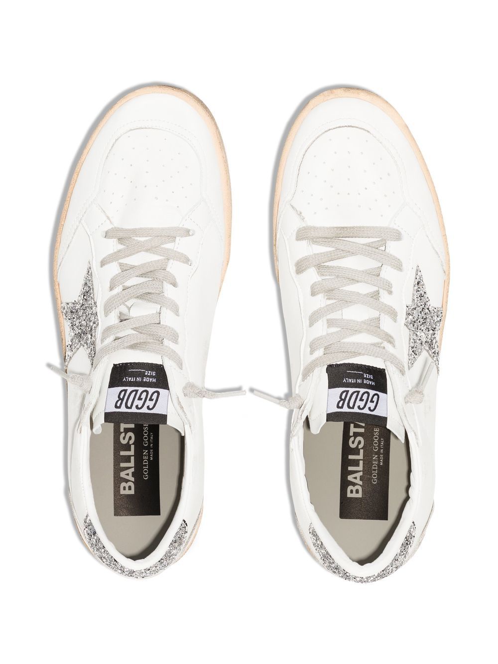 Golden Goose Ball Star Wishes in nappa leather with glitter star and heel tab