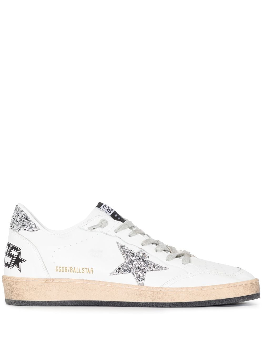 Golden Goose Ball Star Wishes in nappa leather with glitter star and heel tab