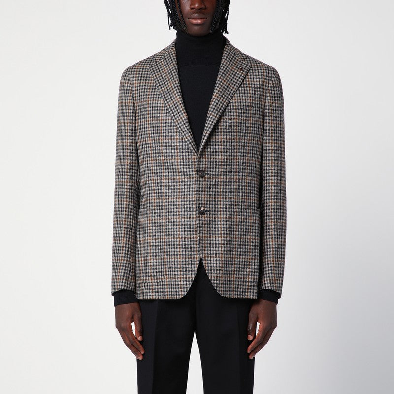 Tagliatore Single-breasted jacket with wool Vichy pattern