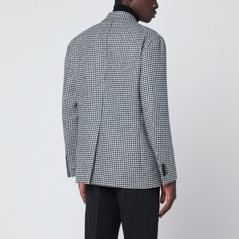 Tagliatore Black/white houndstooth double-breasted jacket