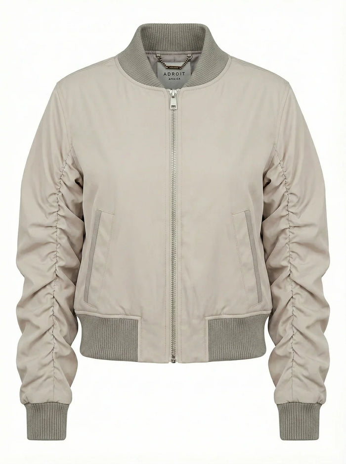 Cierra, bomber jacket with shirring detail